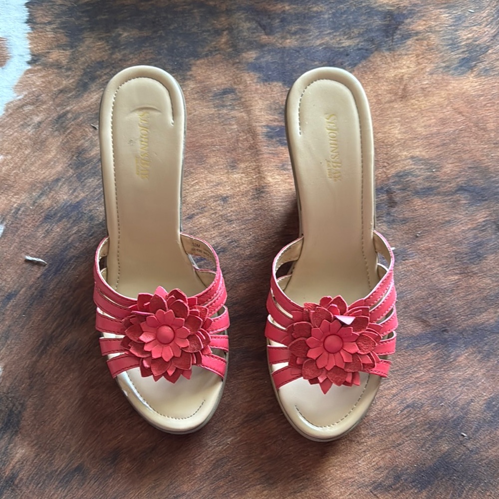 Women's Pink Flower Sandals wedges